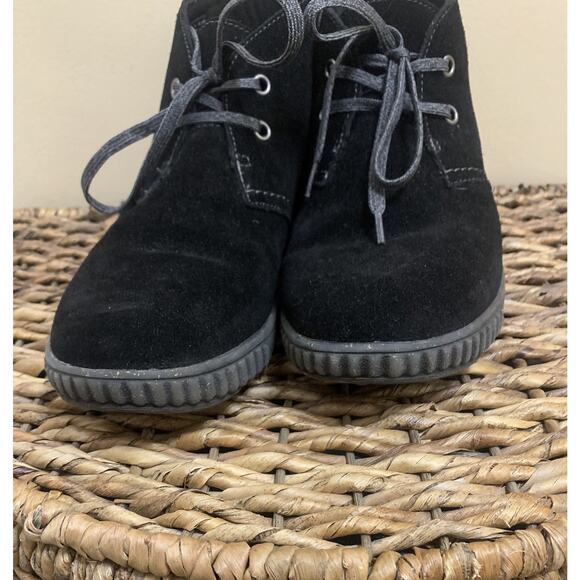 Clarks Magnolia Charm 26167480 Womens Black Wide Suede Ankle Booties Boots 9 W - Picture 4 of 8